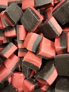 Hallon/lakrits fudge