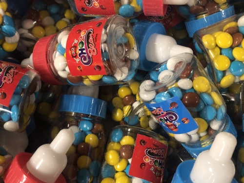 Chokladlinser i nappflaska