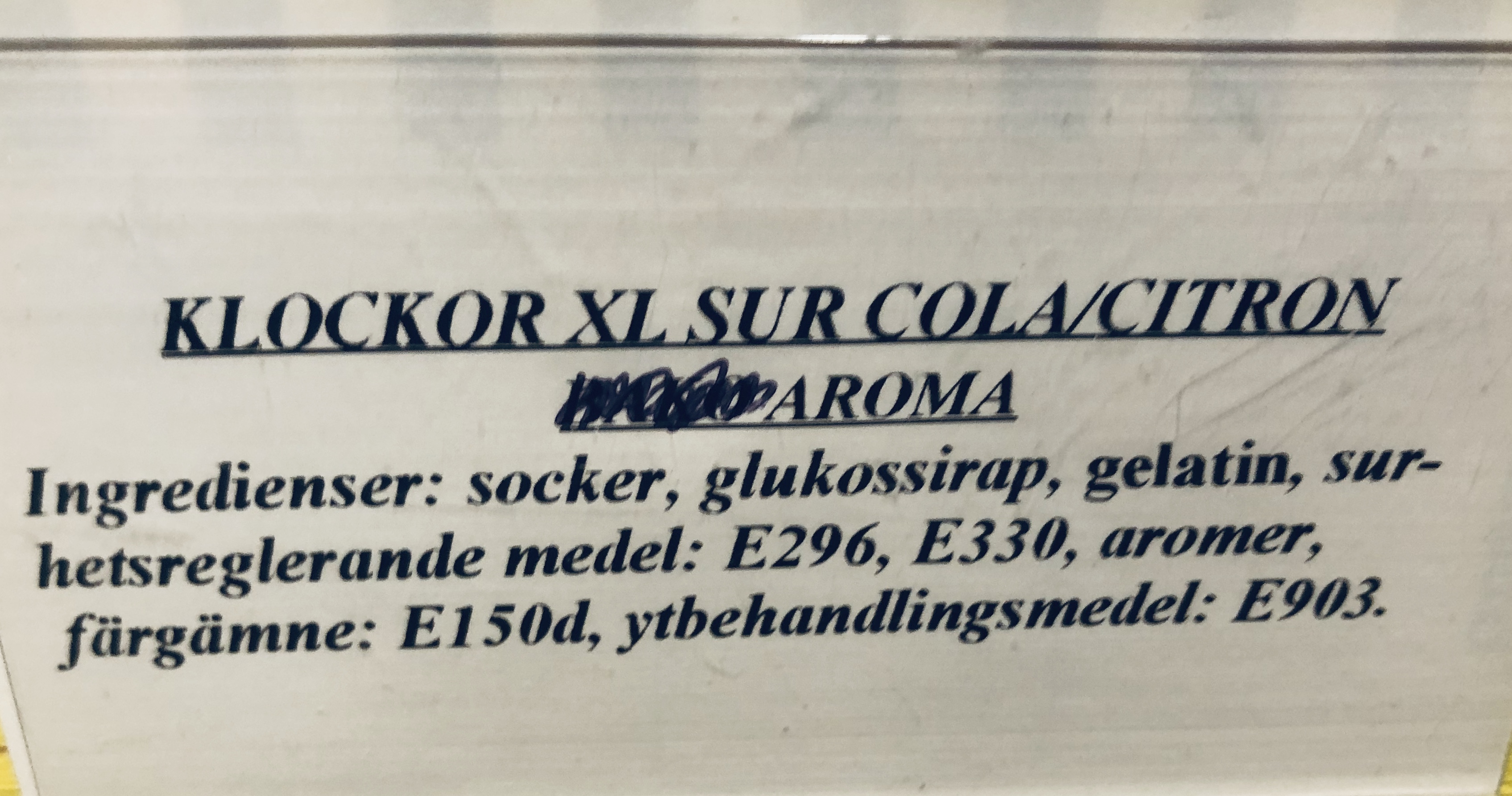 Klockor xl sur cola/citron