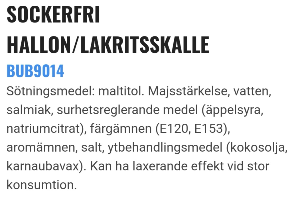 Sockerfri hallon/lakritsskalle