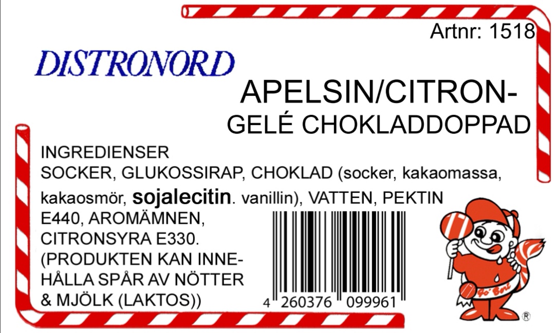 Apelsin/citrongele chokladdoppad