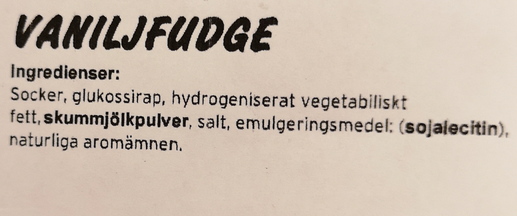 Vaniljfudge