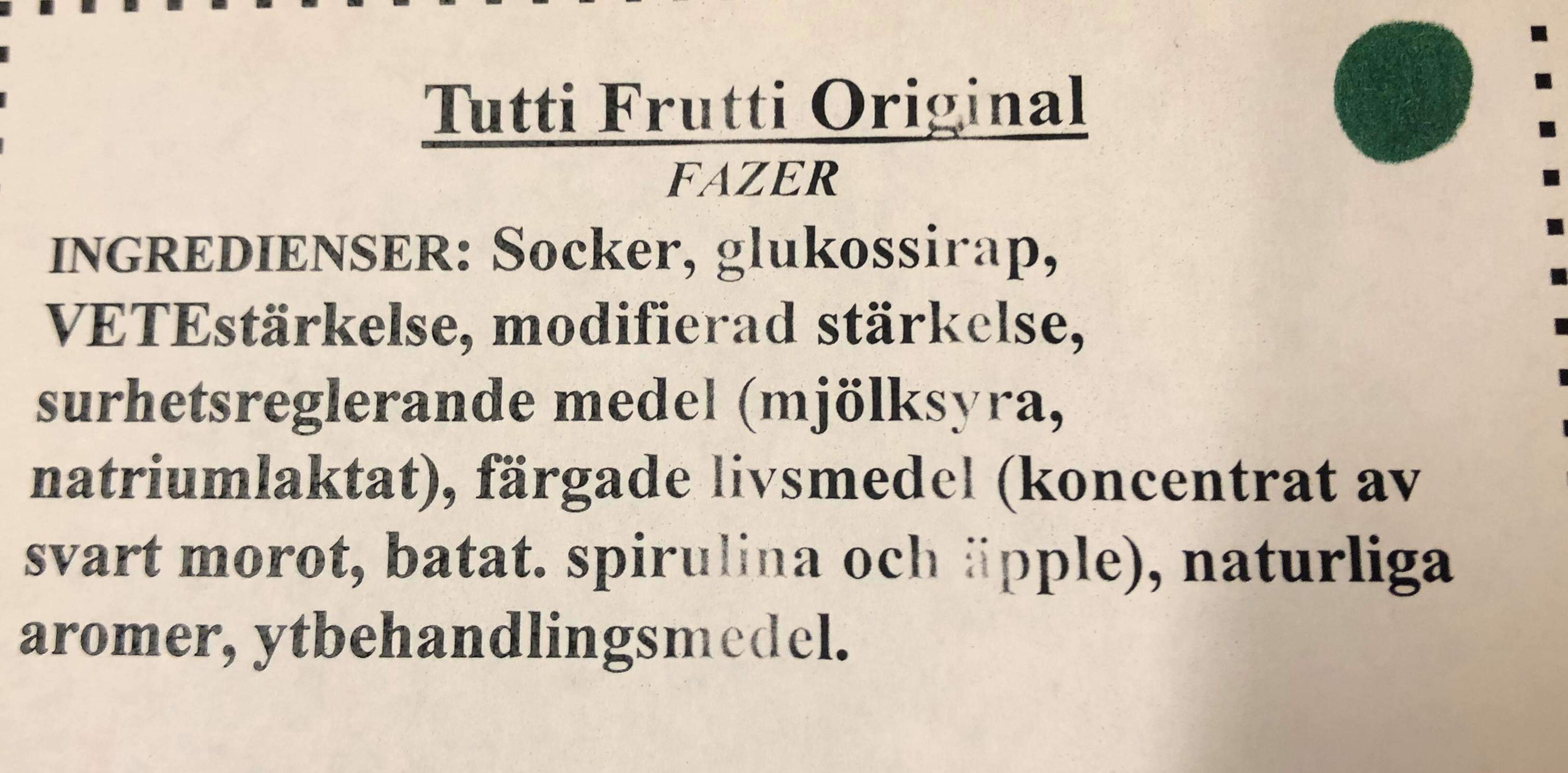 Tutti frutti original