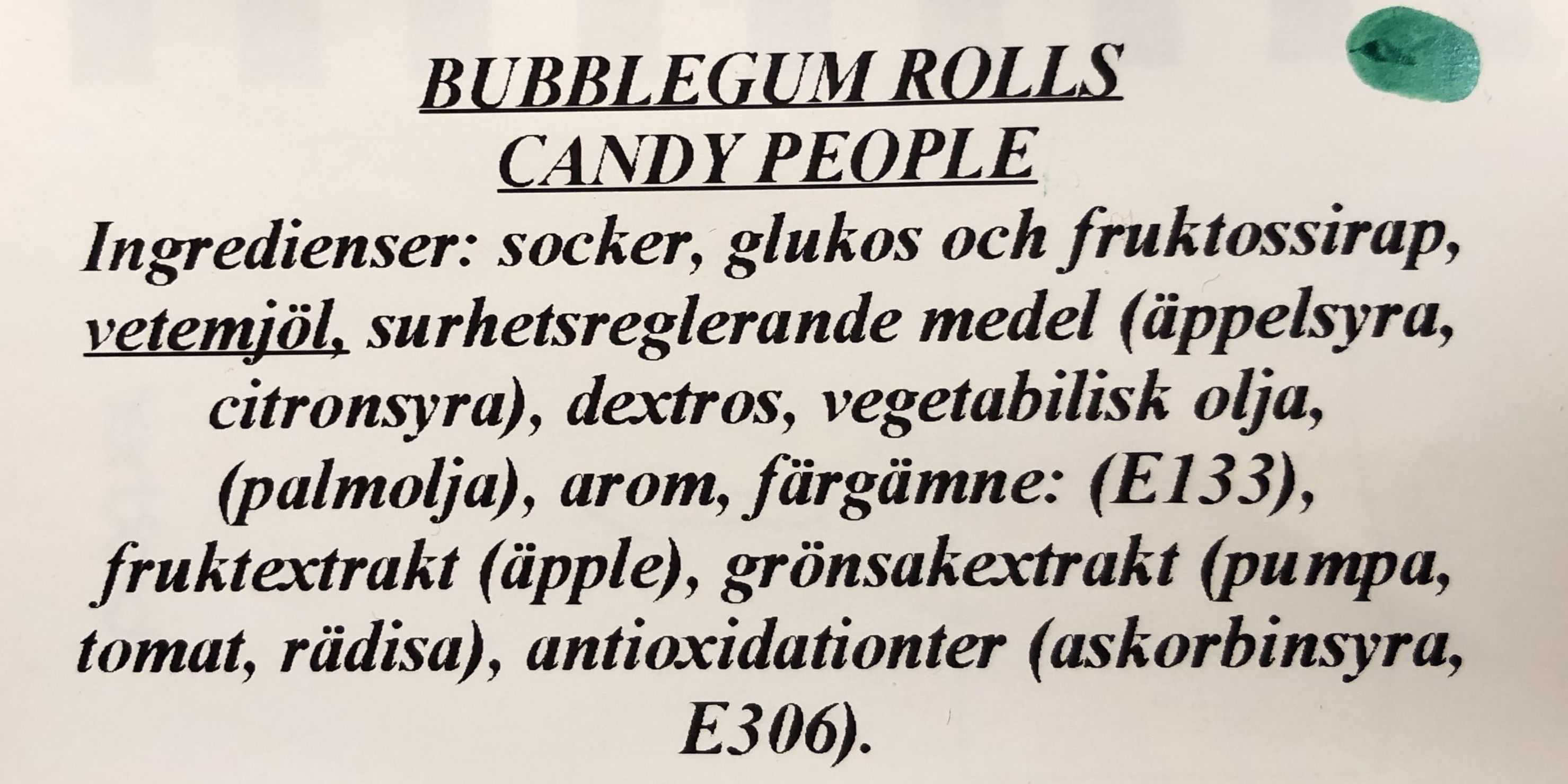 Bubblegum rolls