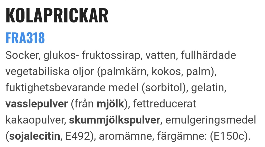 Kolaprickar
