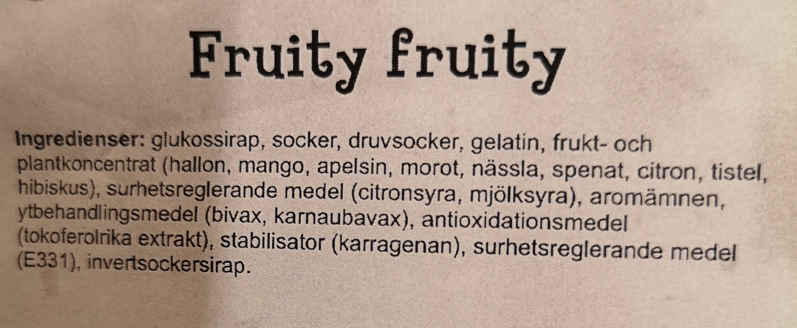Fruity fruity