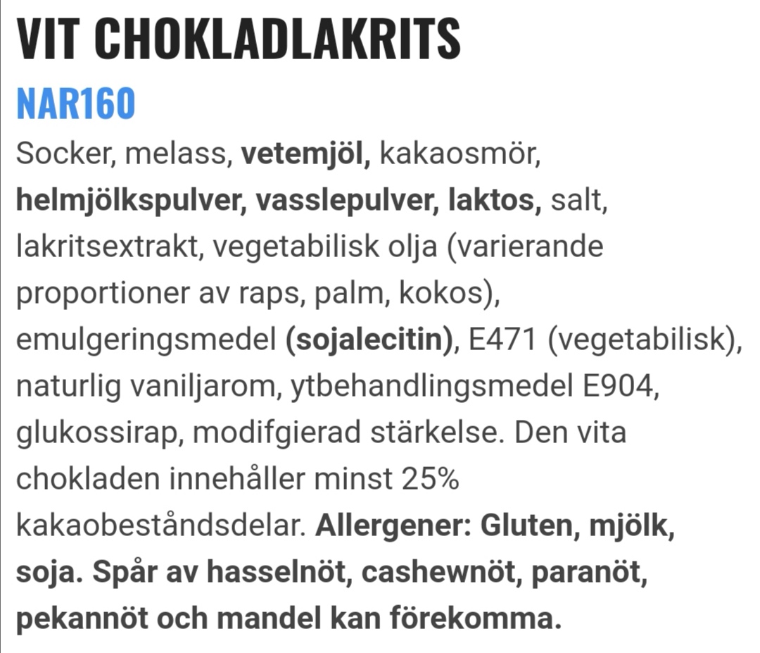 Vit chokladlakrits