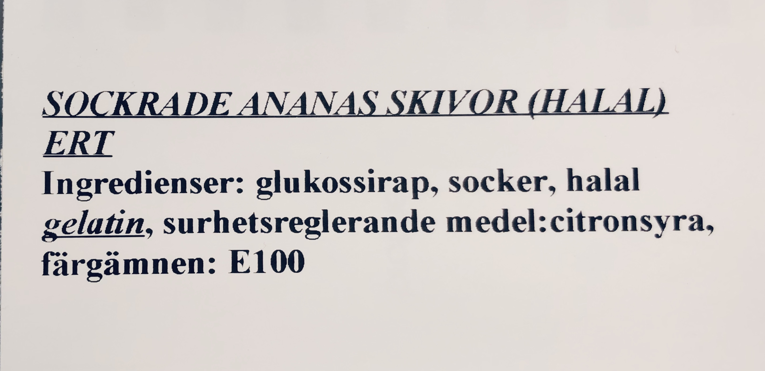 Sockrade ananas skivor
