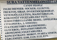 Sura vattenmelons bitar