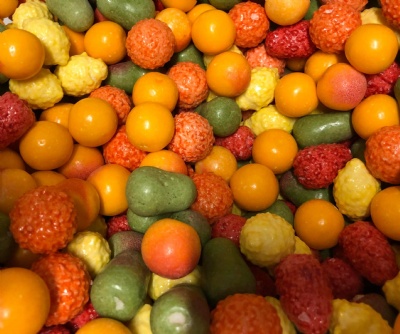 Tuggummikulor frukter