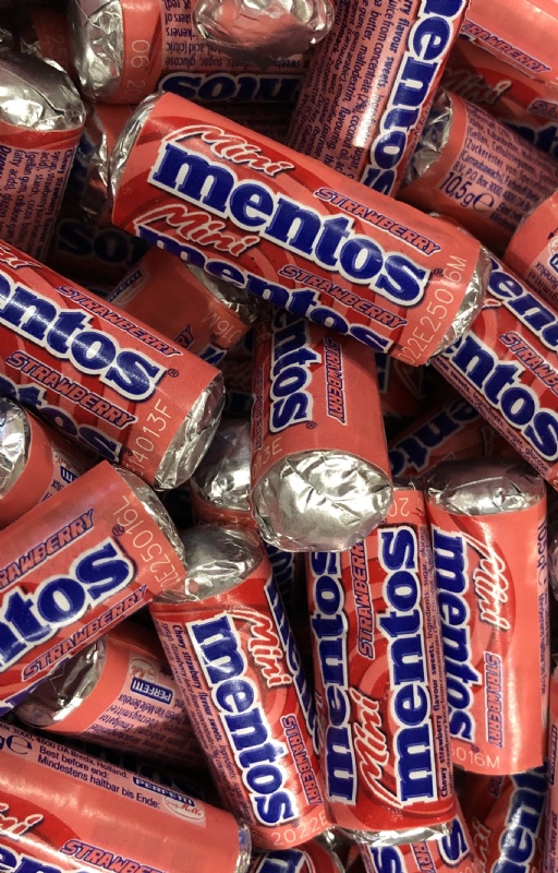 Mini mentos jordgubb