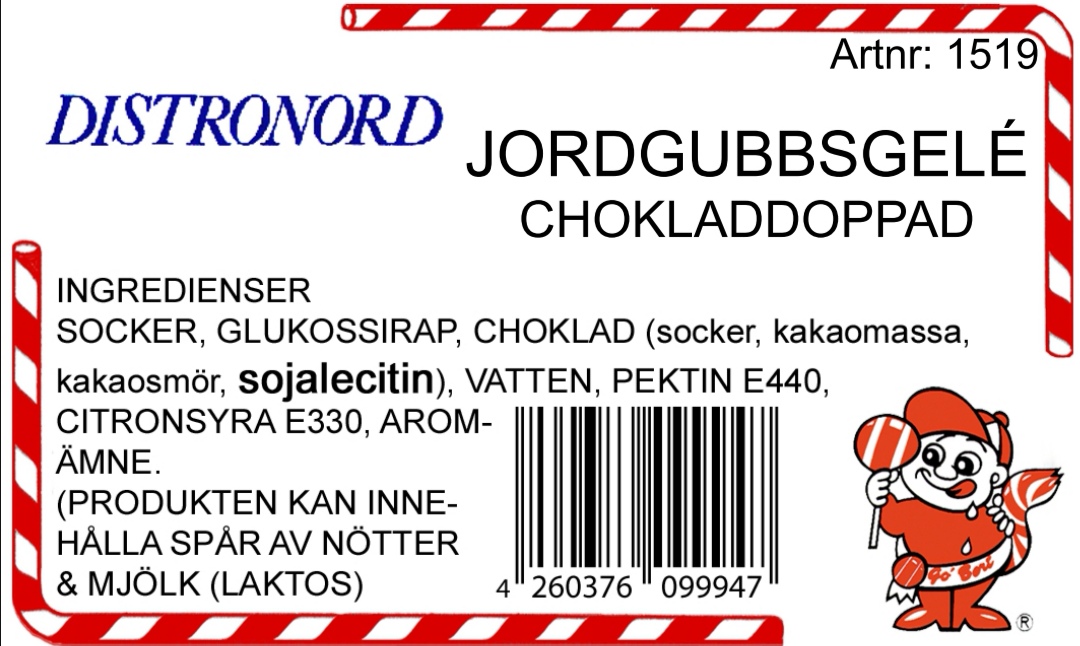 Jordgubbsgele chokladdoppad