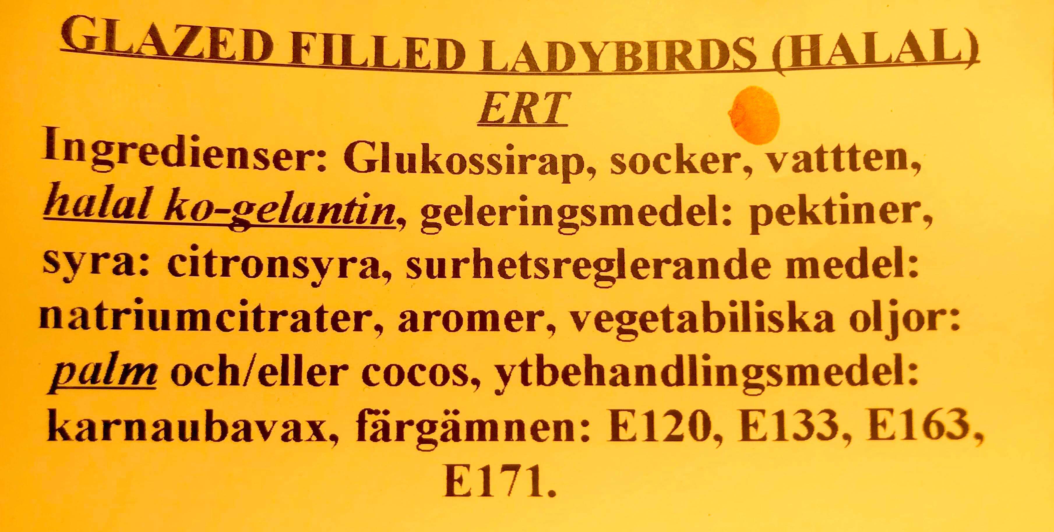 Glazed filled ladybirds  (halal)