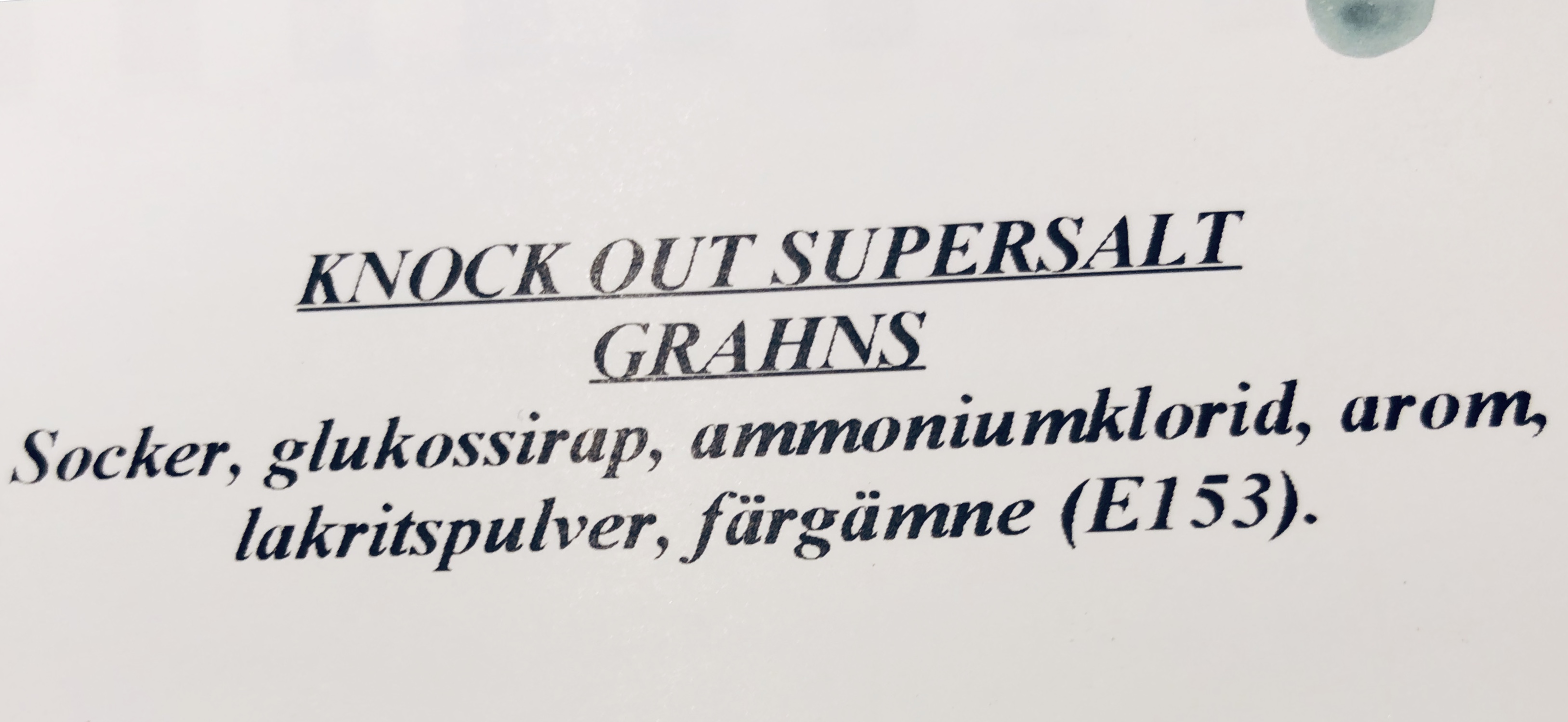 Knock out salt
