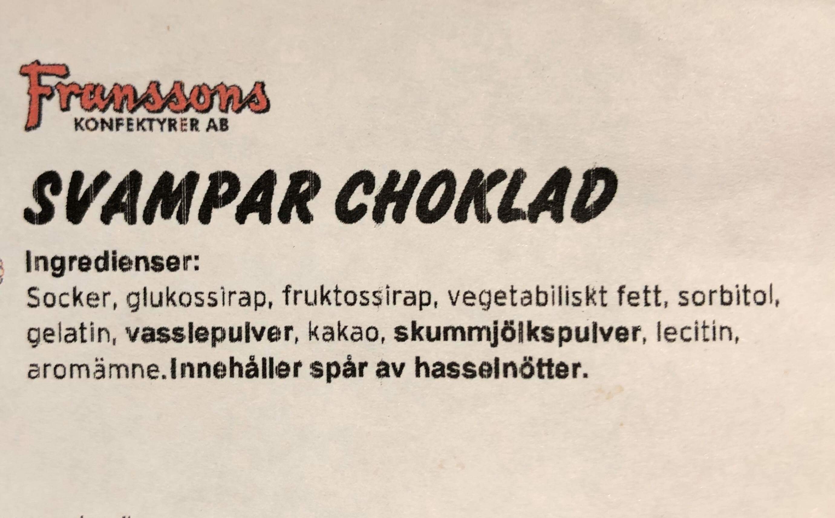 Svampar choklad