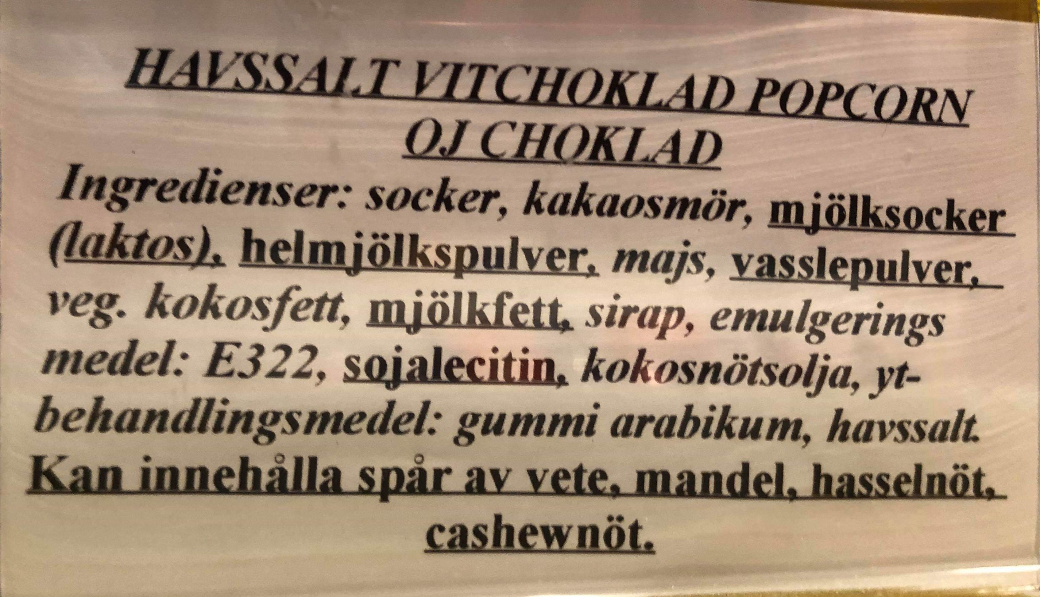 Havssalt vitchoklad popcorn