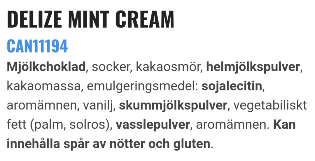 Delize mint cream