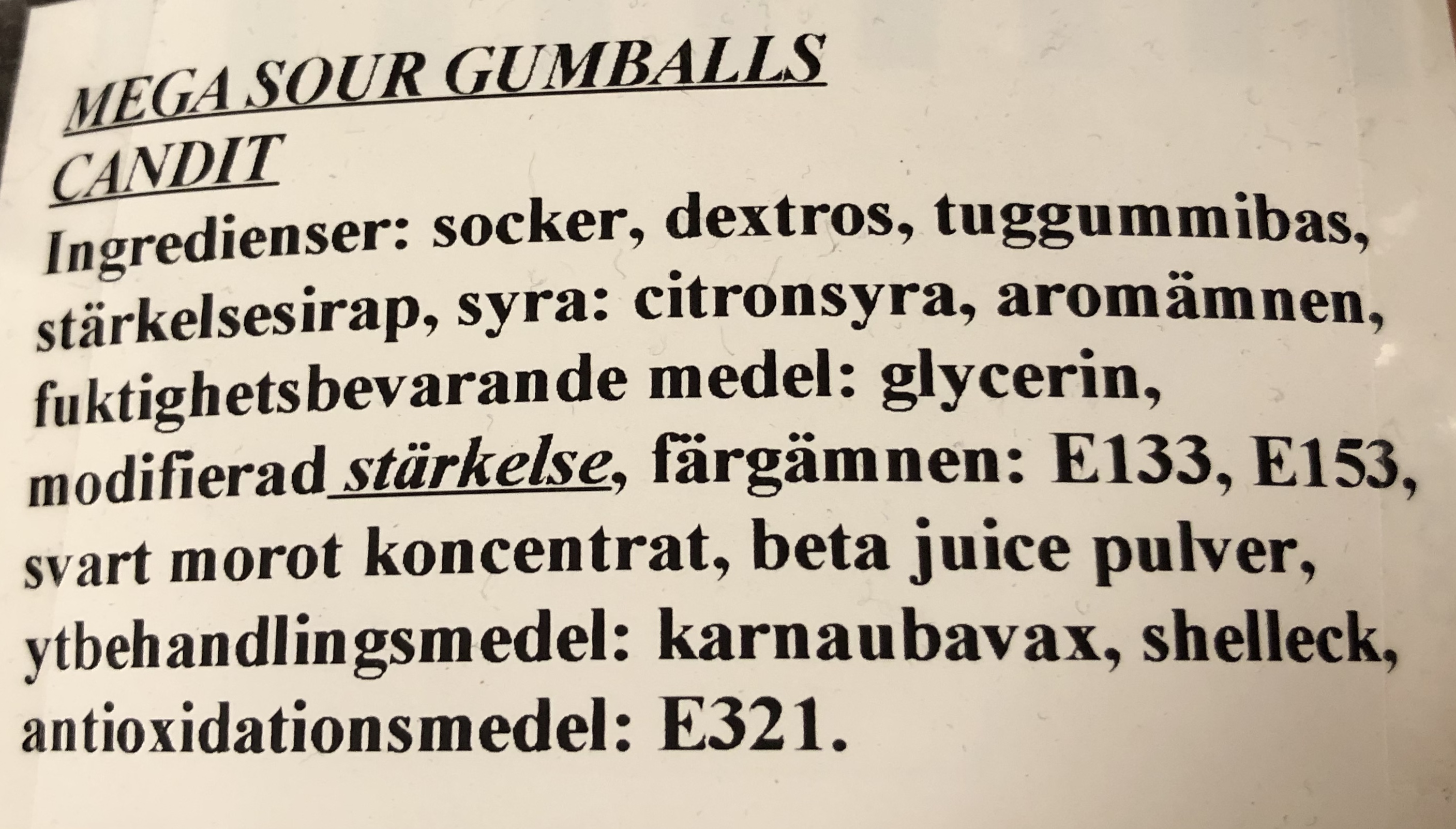 Mega sour gumballs