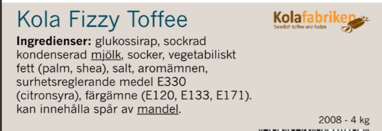 Kola fizzy toffee