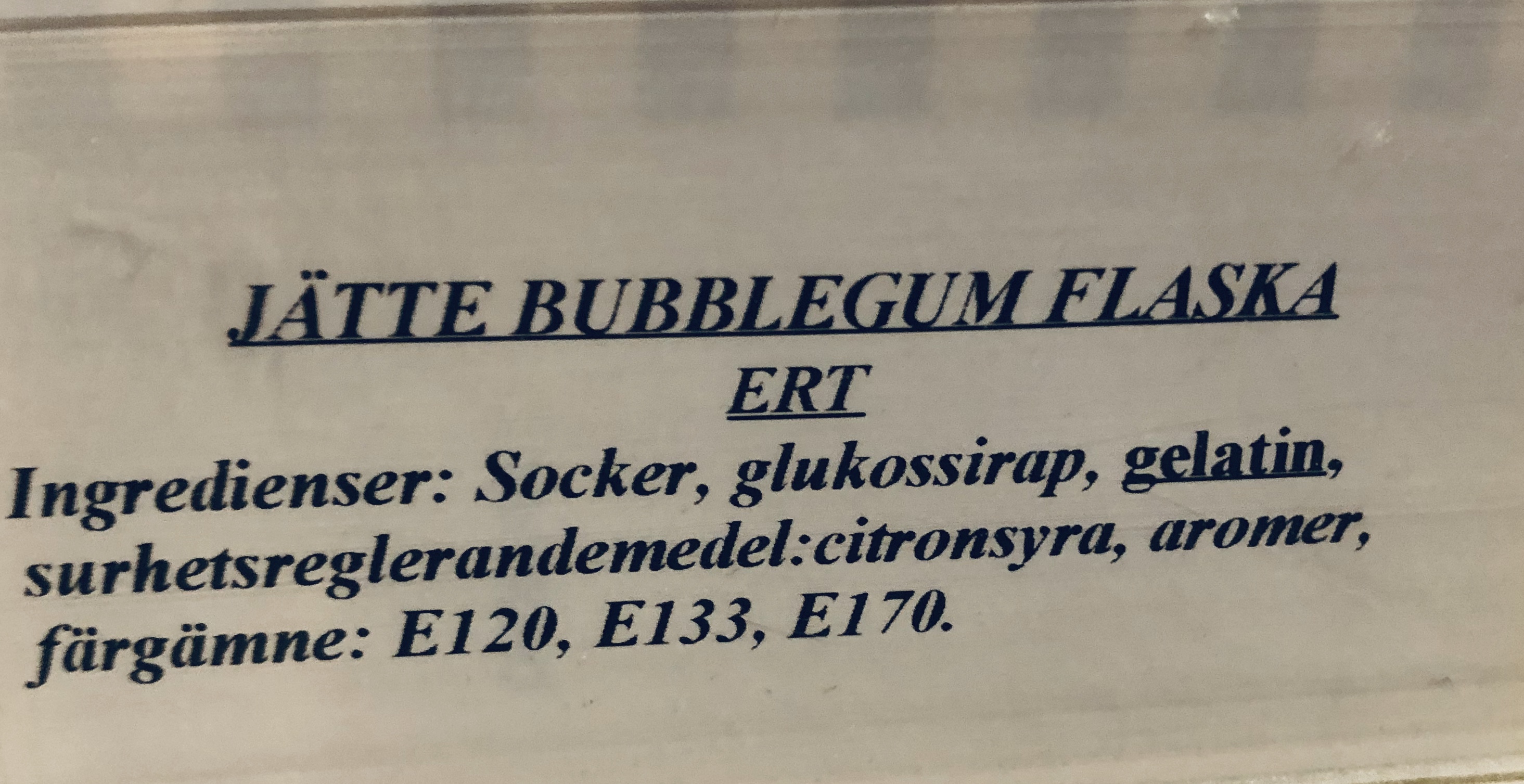 Jtte bubblegum flaskor