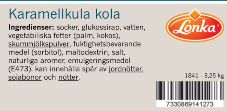 Karamellkula kola