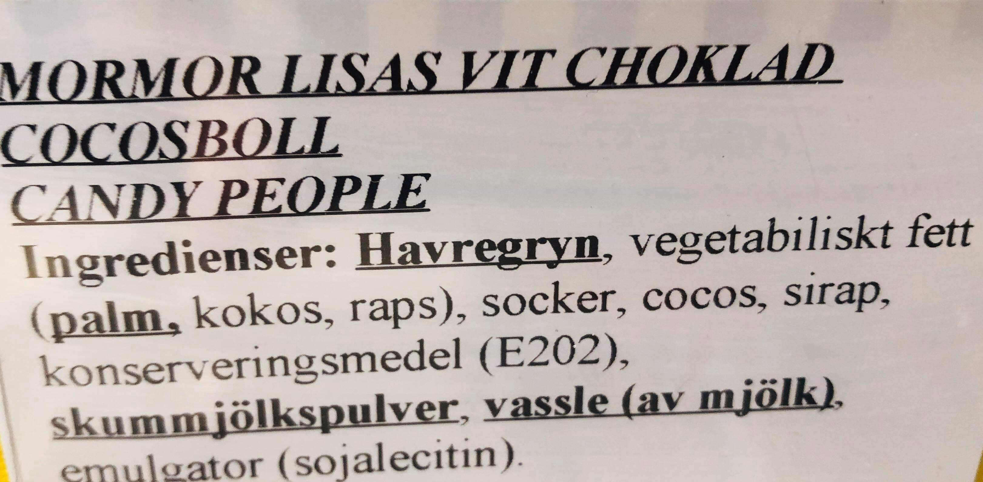 Mormor Lisas Vitchoklad cocosboll