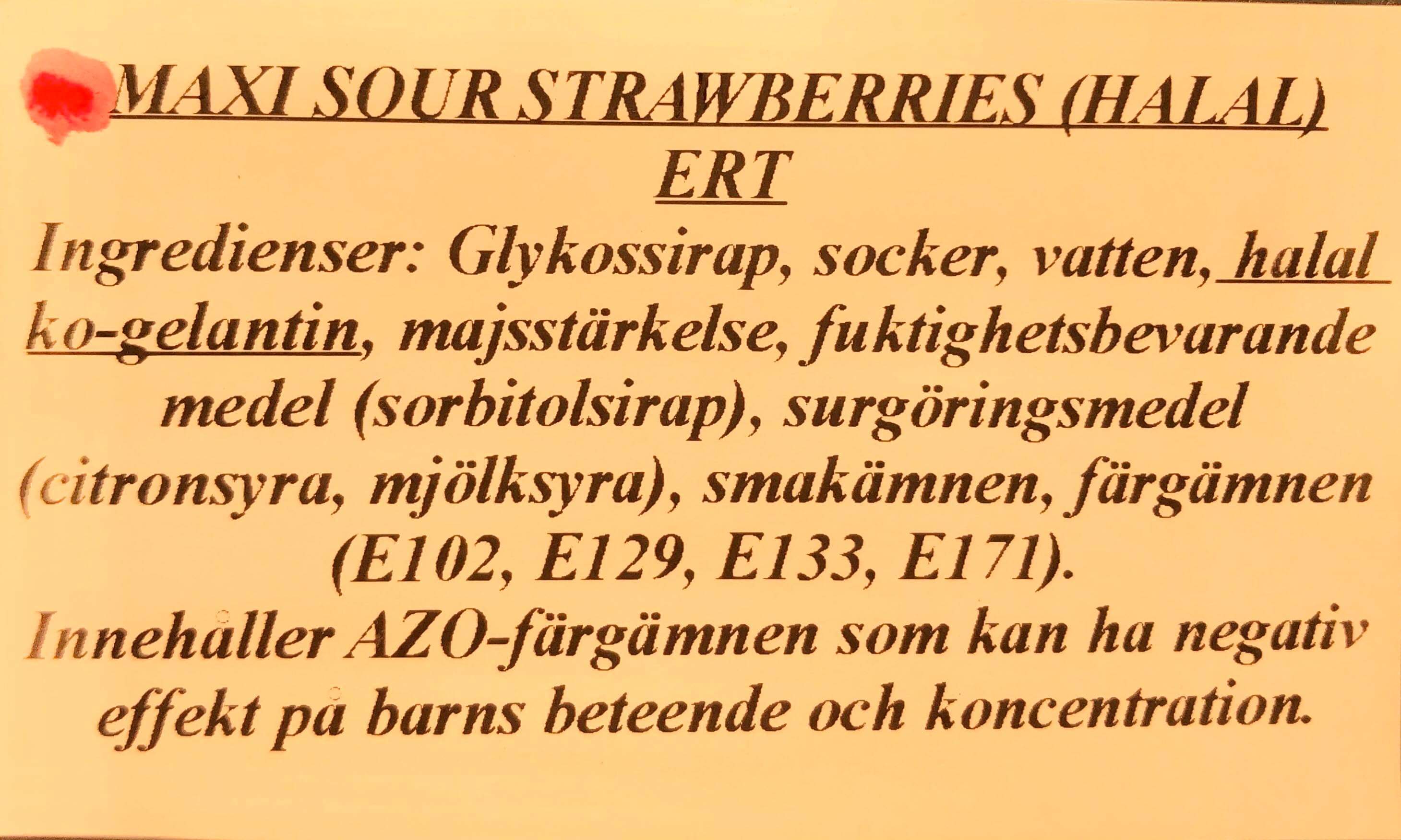 Maxi sour strawberries (halal)