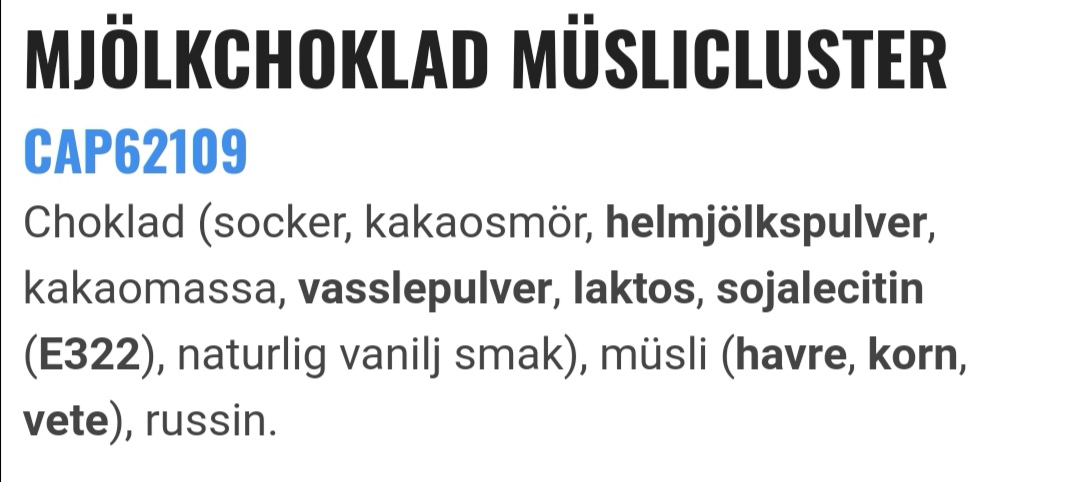 Mjlkchoklad muslicluster