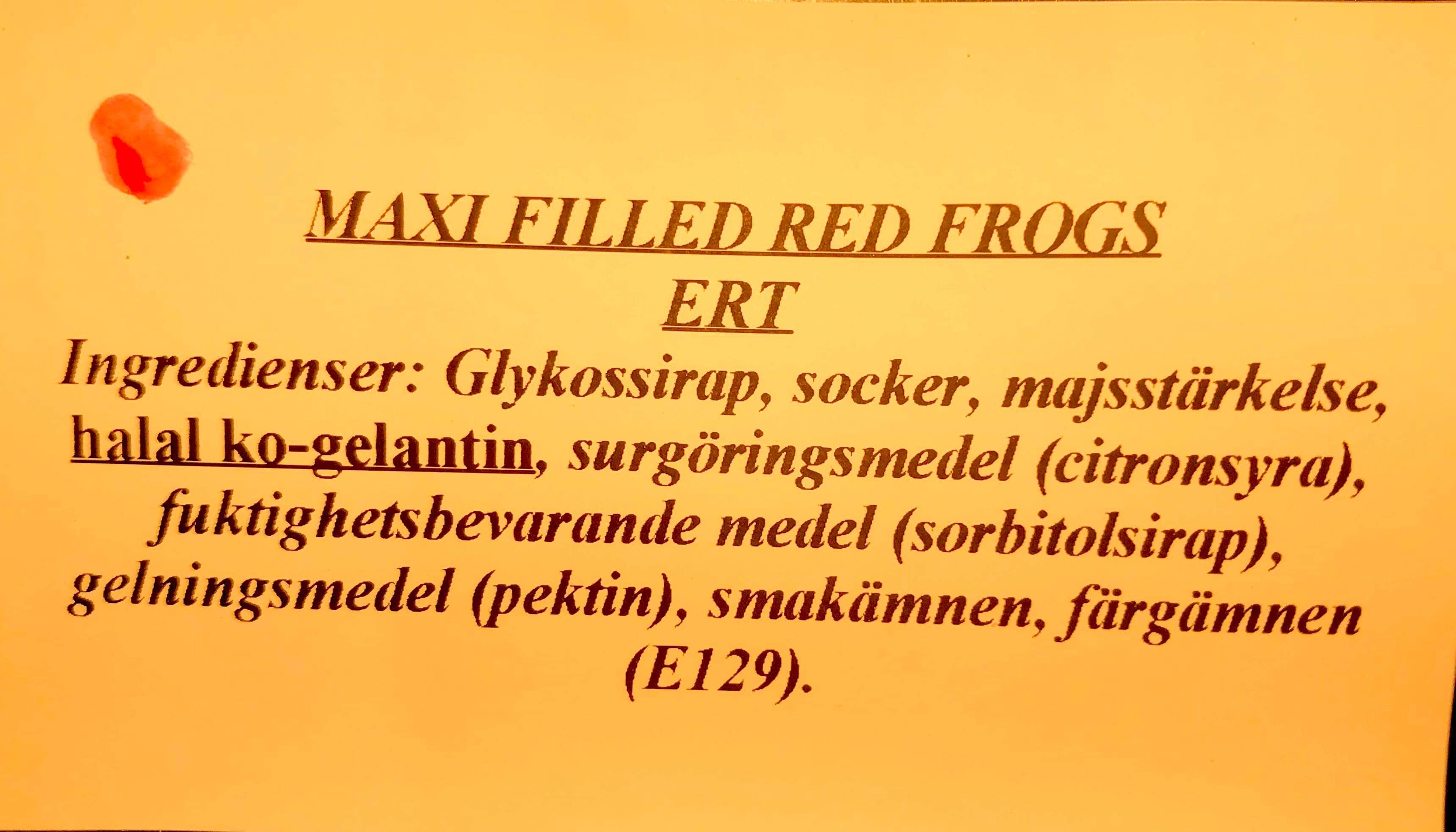Maxi filled red frogs