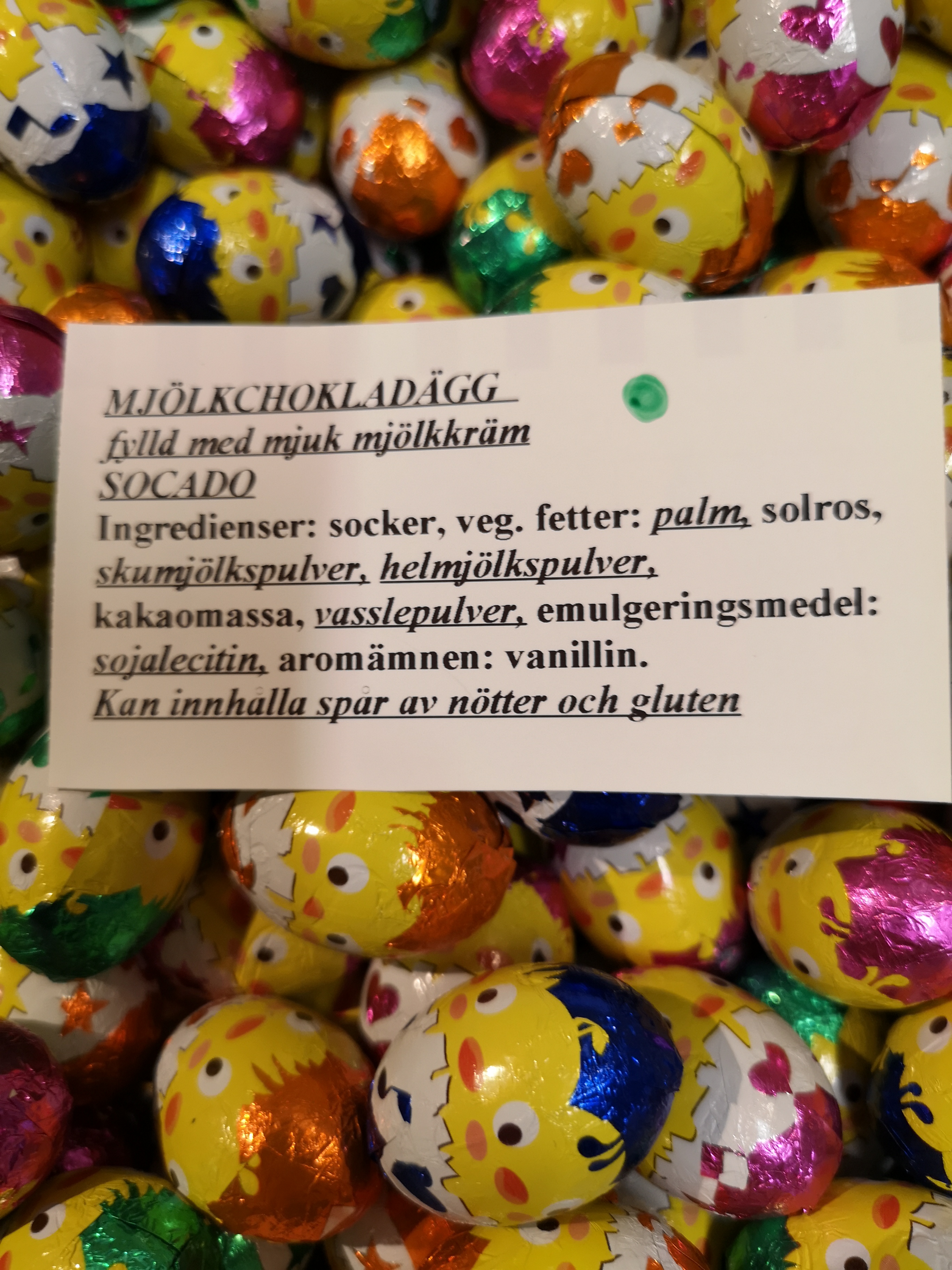 Mjlkchokladgg fylld med mjlkkrm