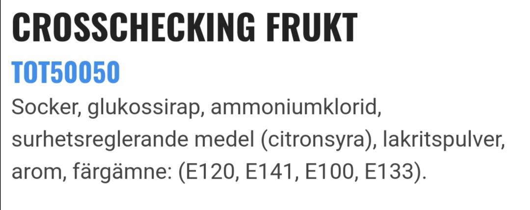 Crosschecking frukt