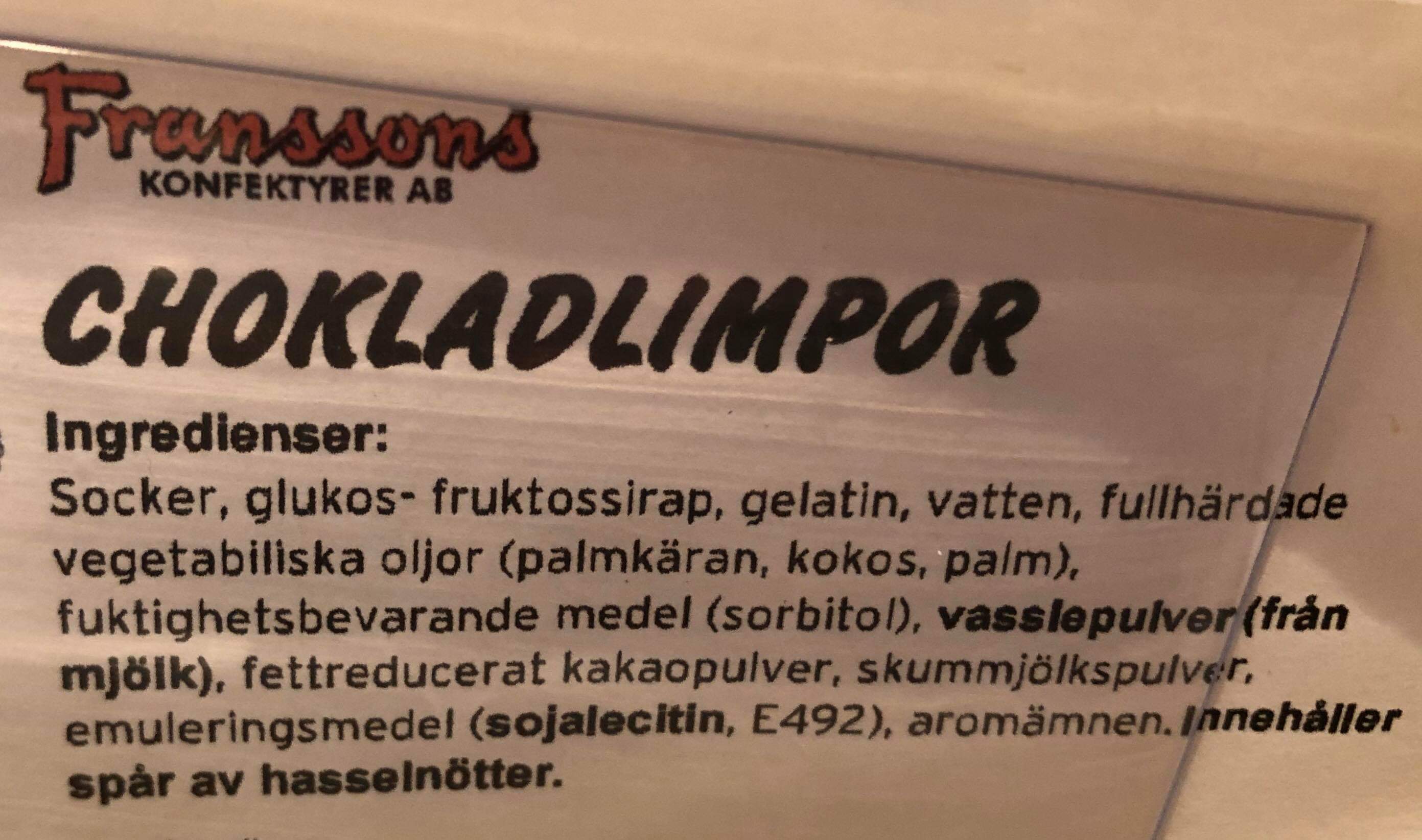 Choklad limpor