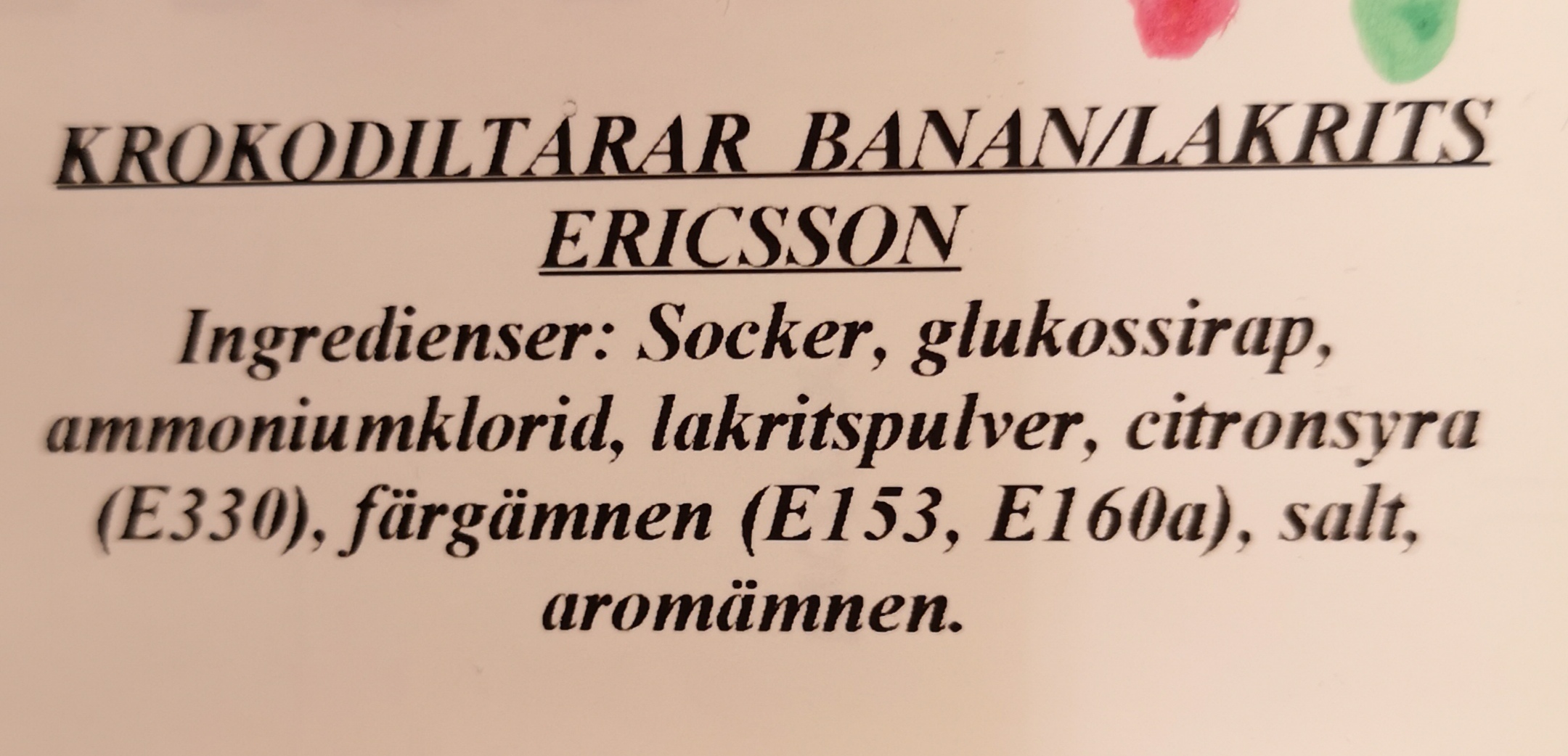 Krokodiltrar banan/lakrits