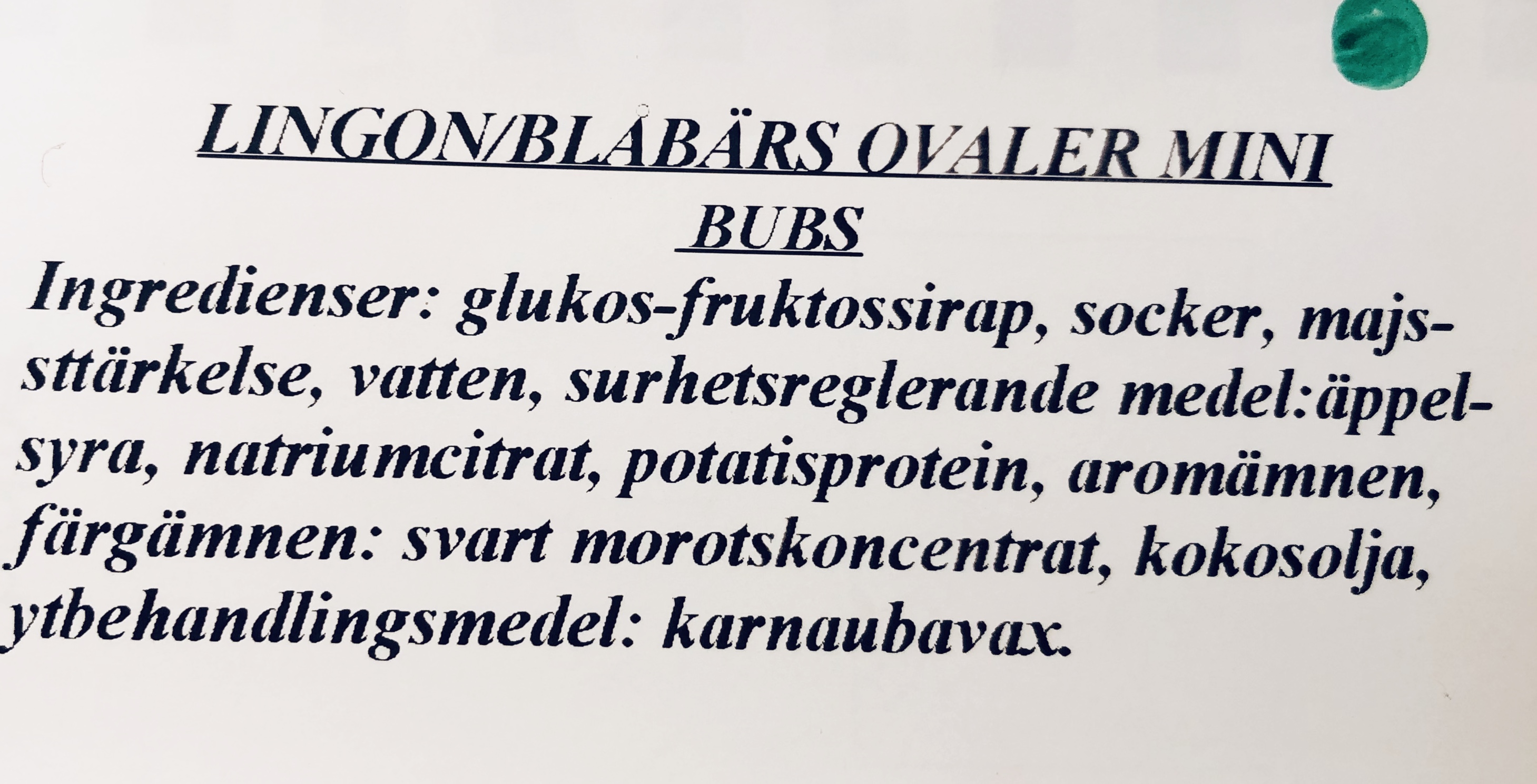 Lingon/blbrs ovaler mini
