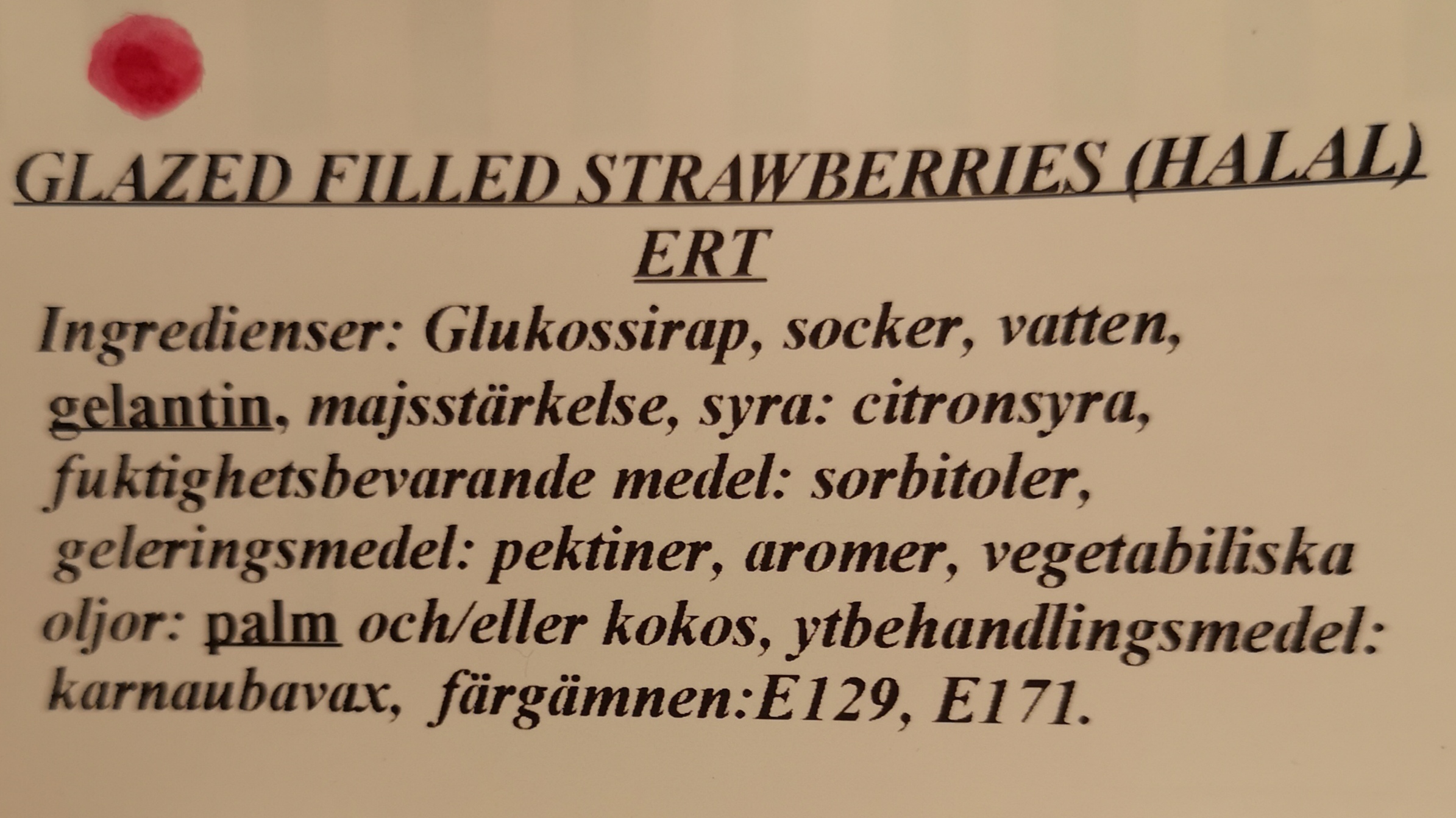 Glazed filled strawberries (halal)