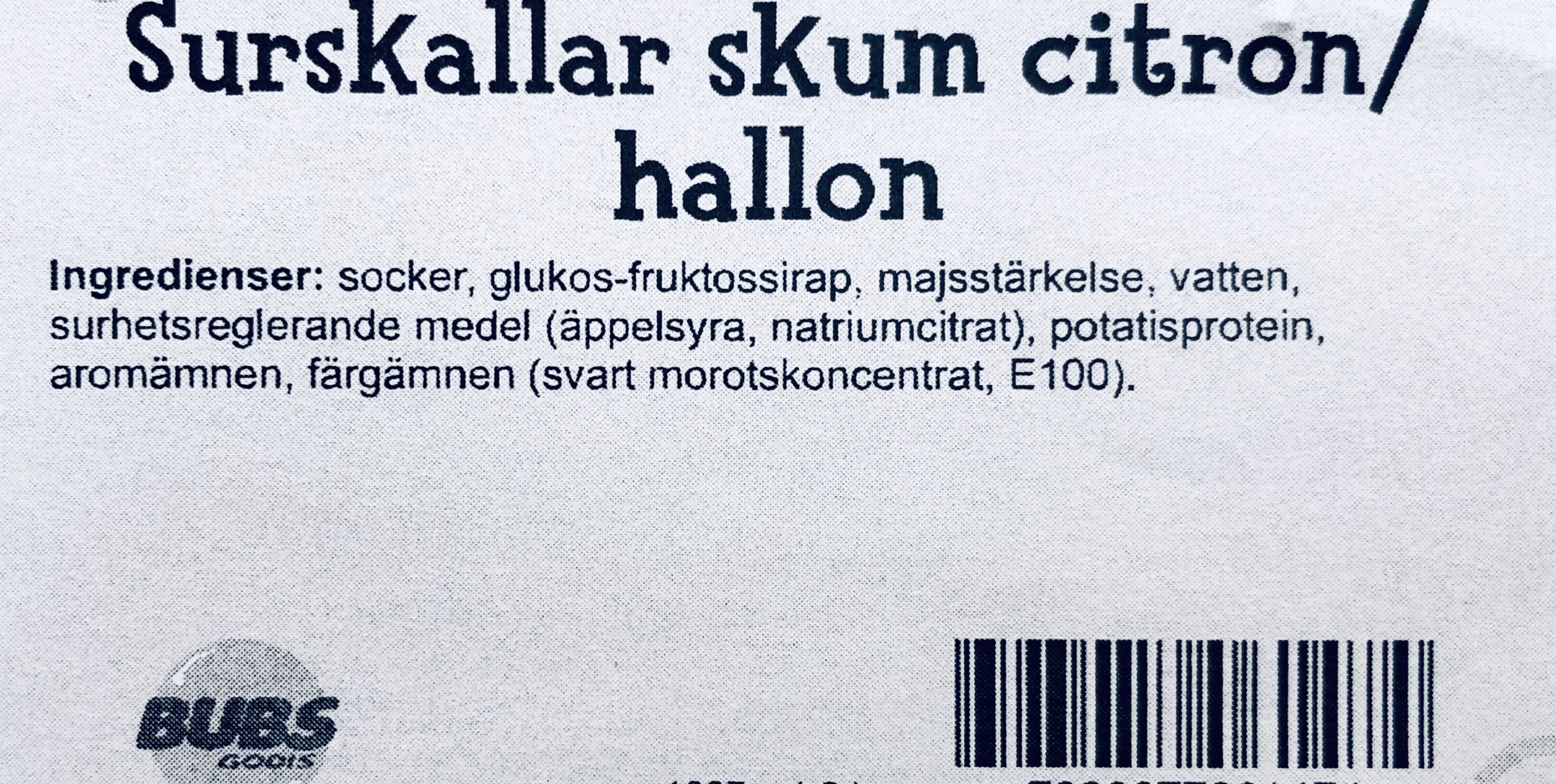 Surskallar skum citron/hallon