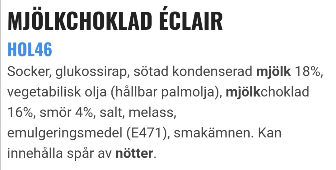 Mjlkchoklad eclair