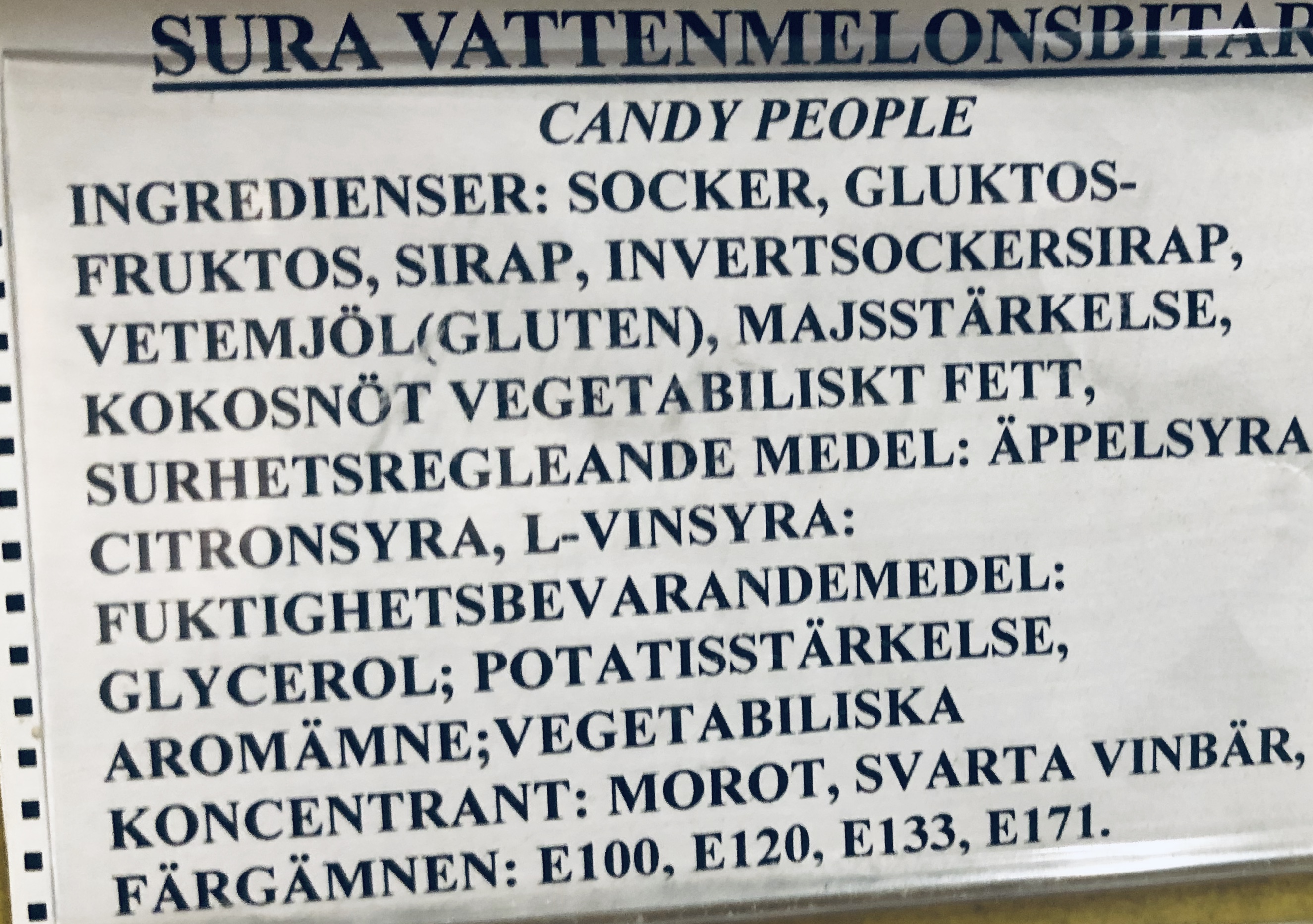 Sura vattenmelons bitar