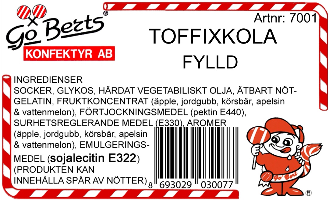 Toffixkola fylld