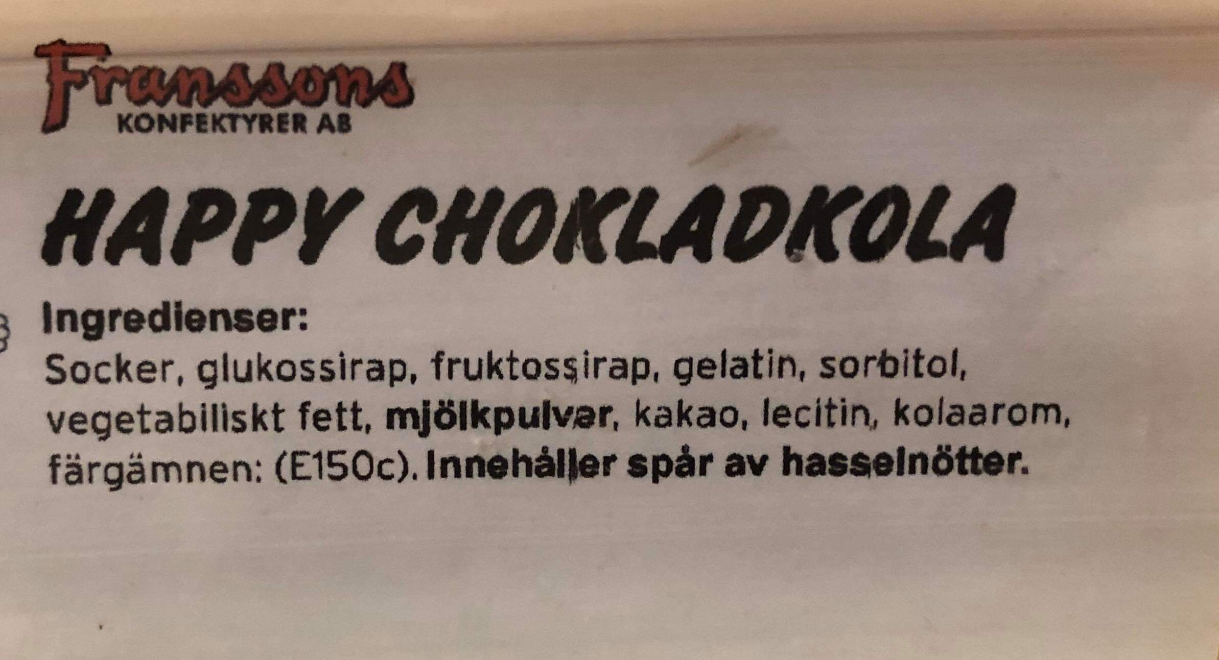 Happy chokladkola