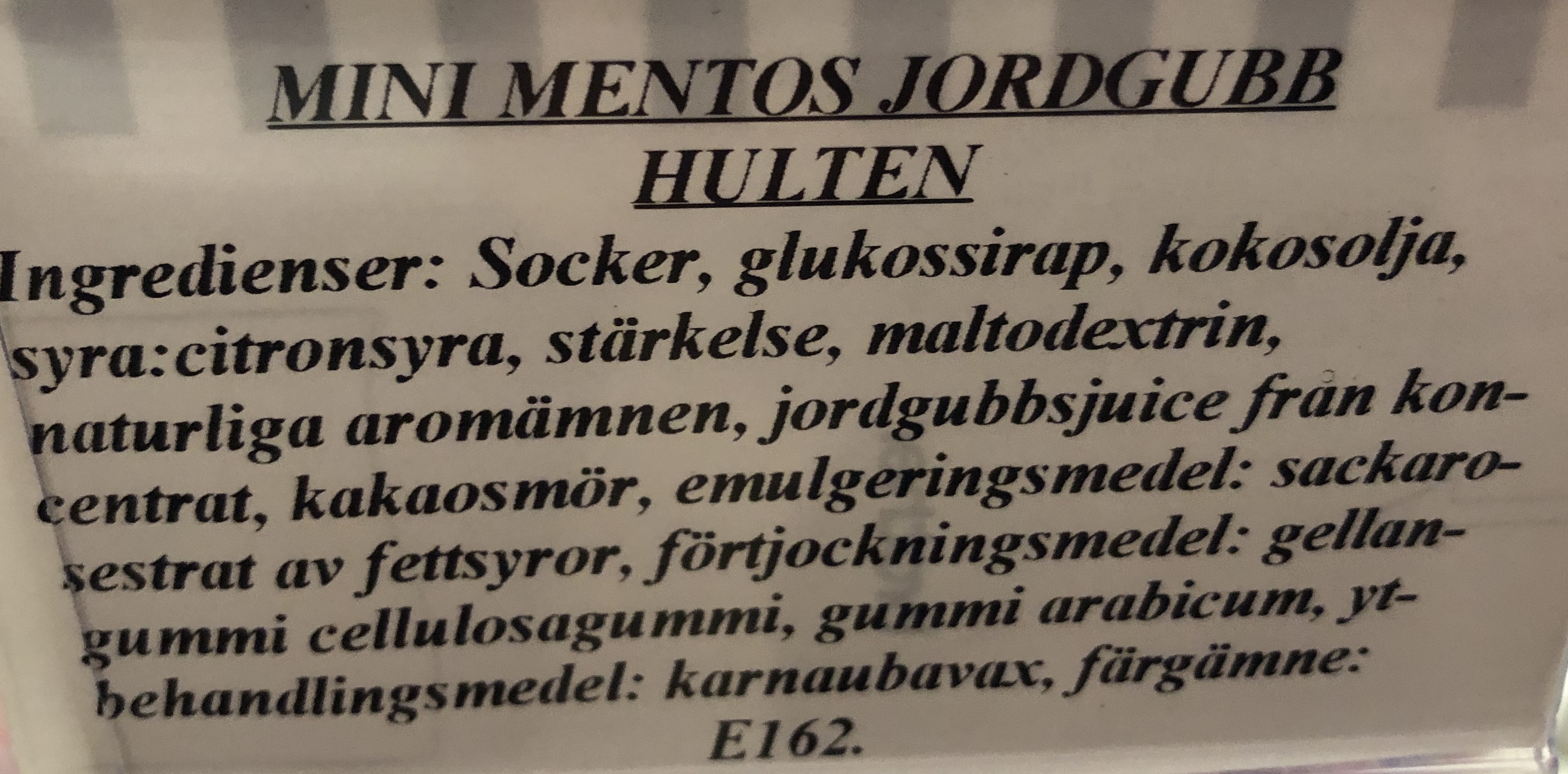 Mini mentos jordgubb