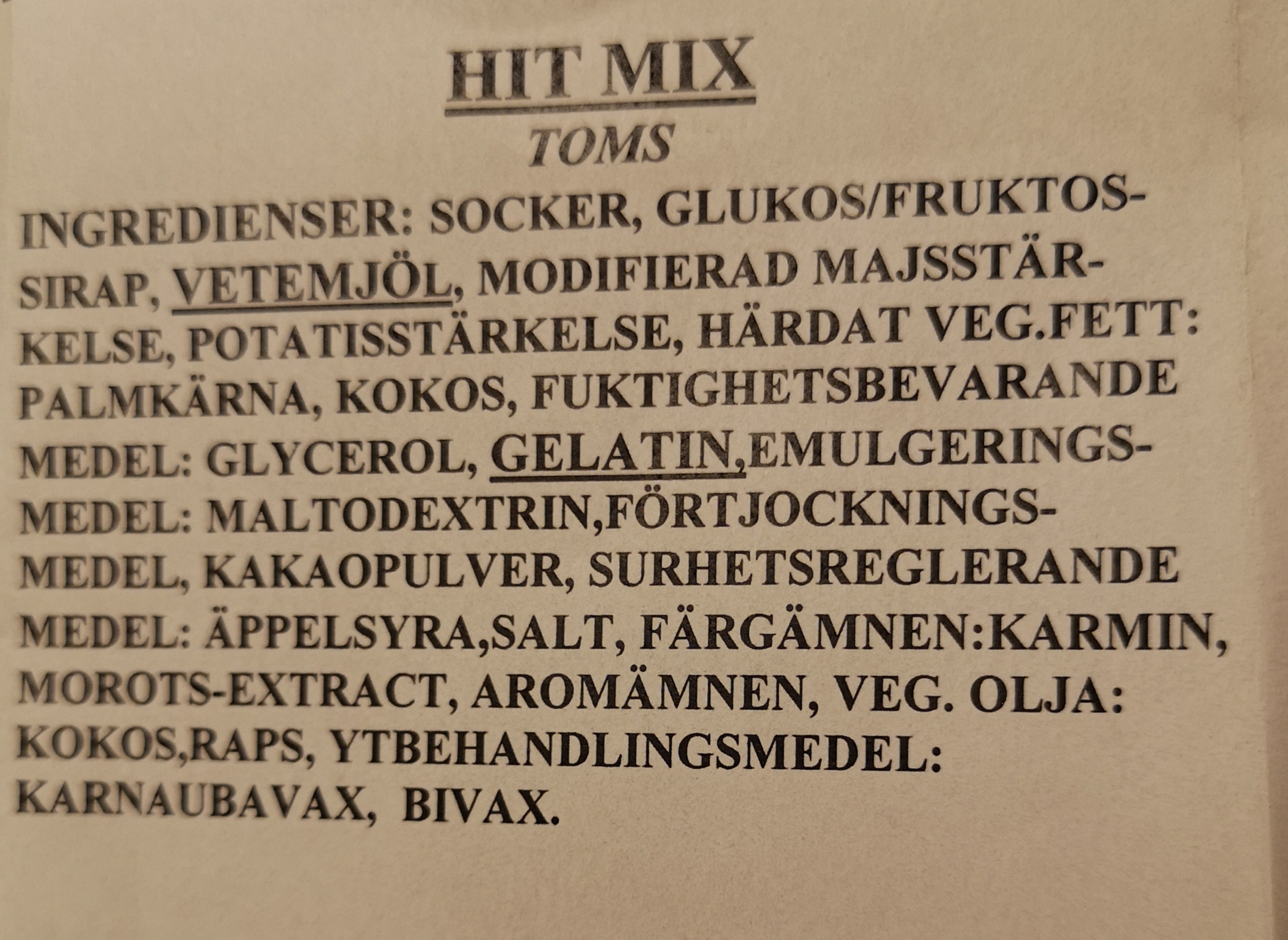 Hit mix