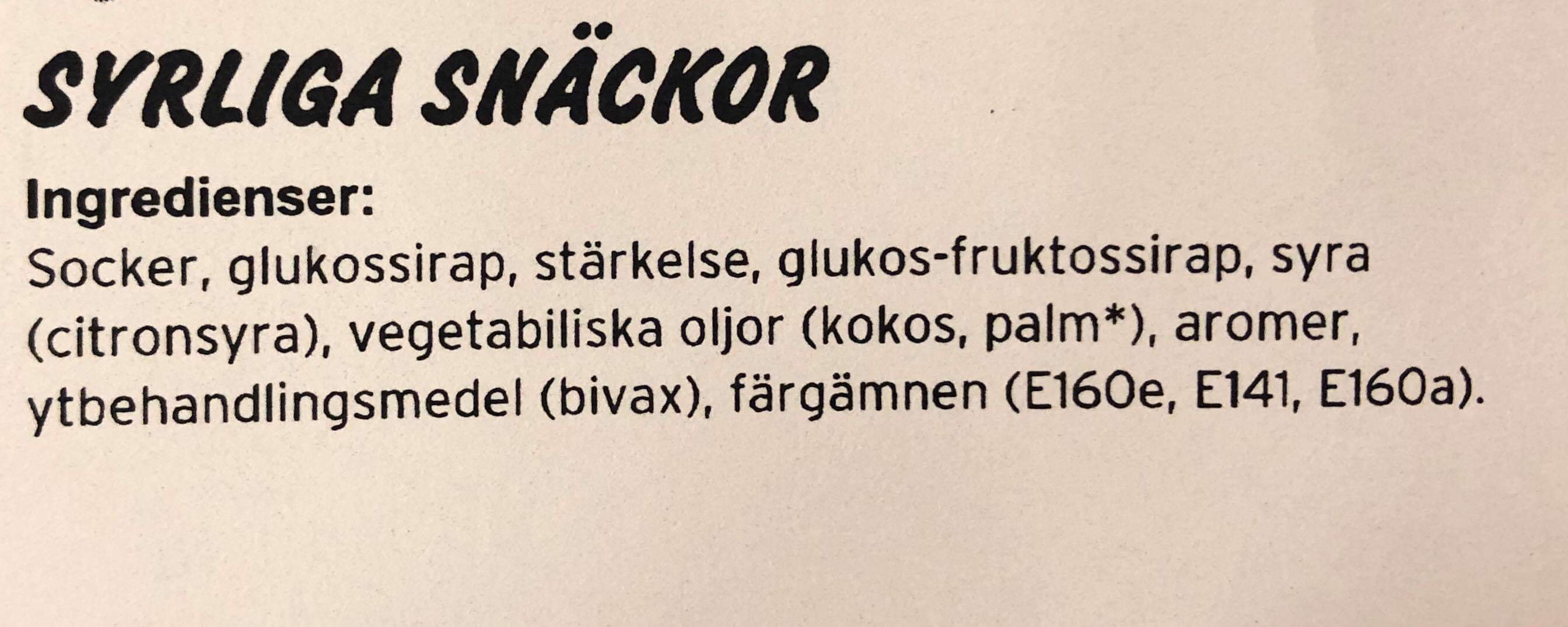 Syrliga snckor