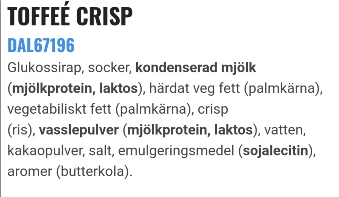 Toffee crisp