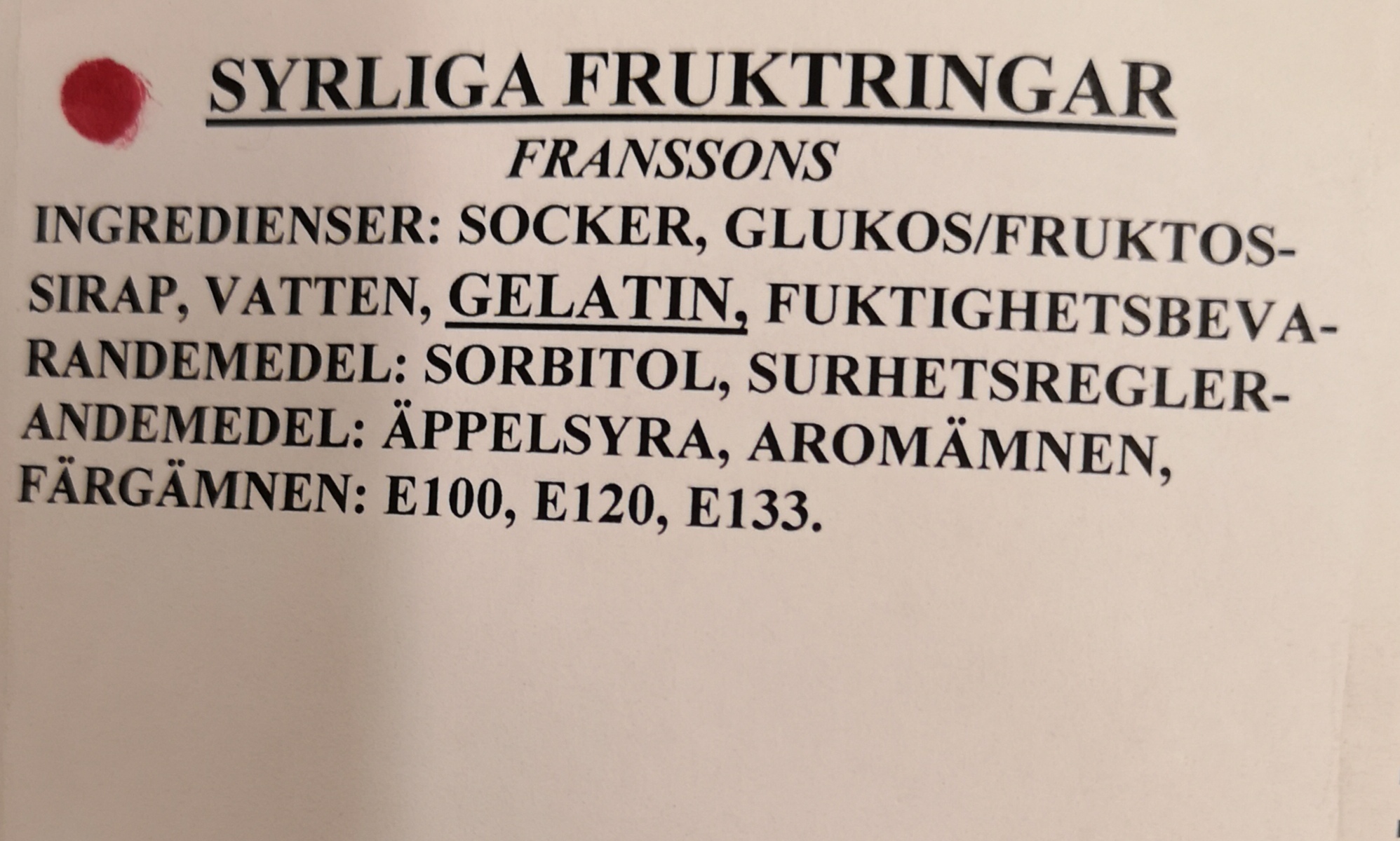 Syrliga fruktringar