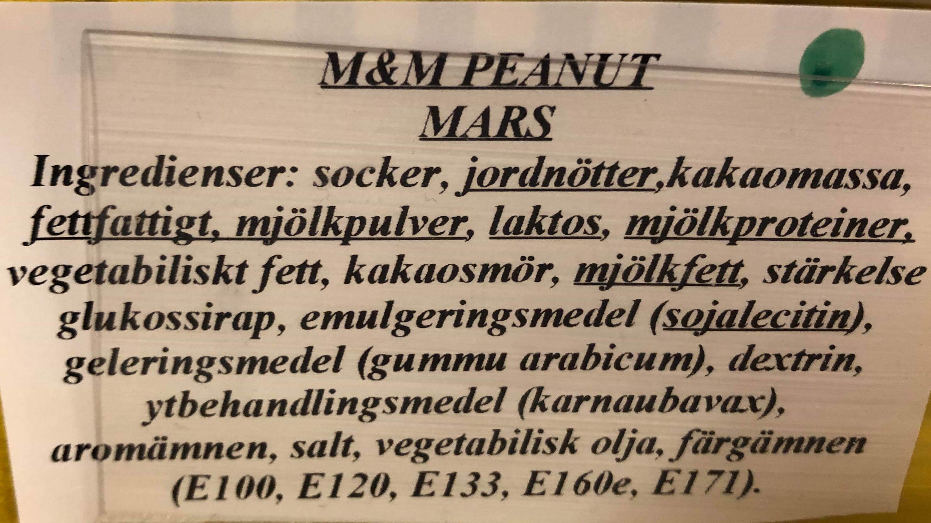 M&M peanut