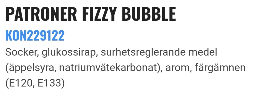 Patroner fizzy bubble