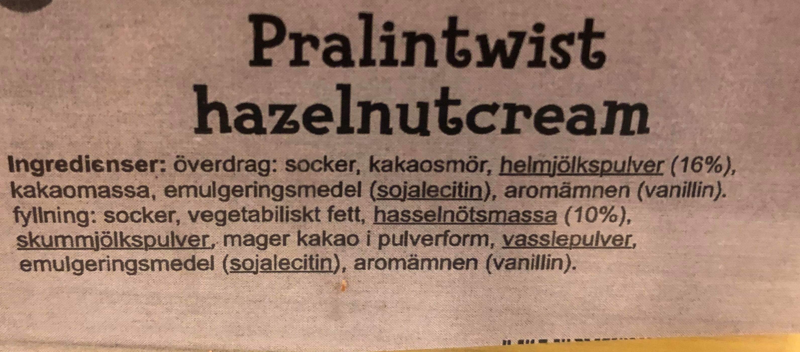 Pralintwist hazelnutcream