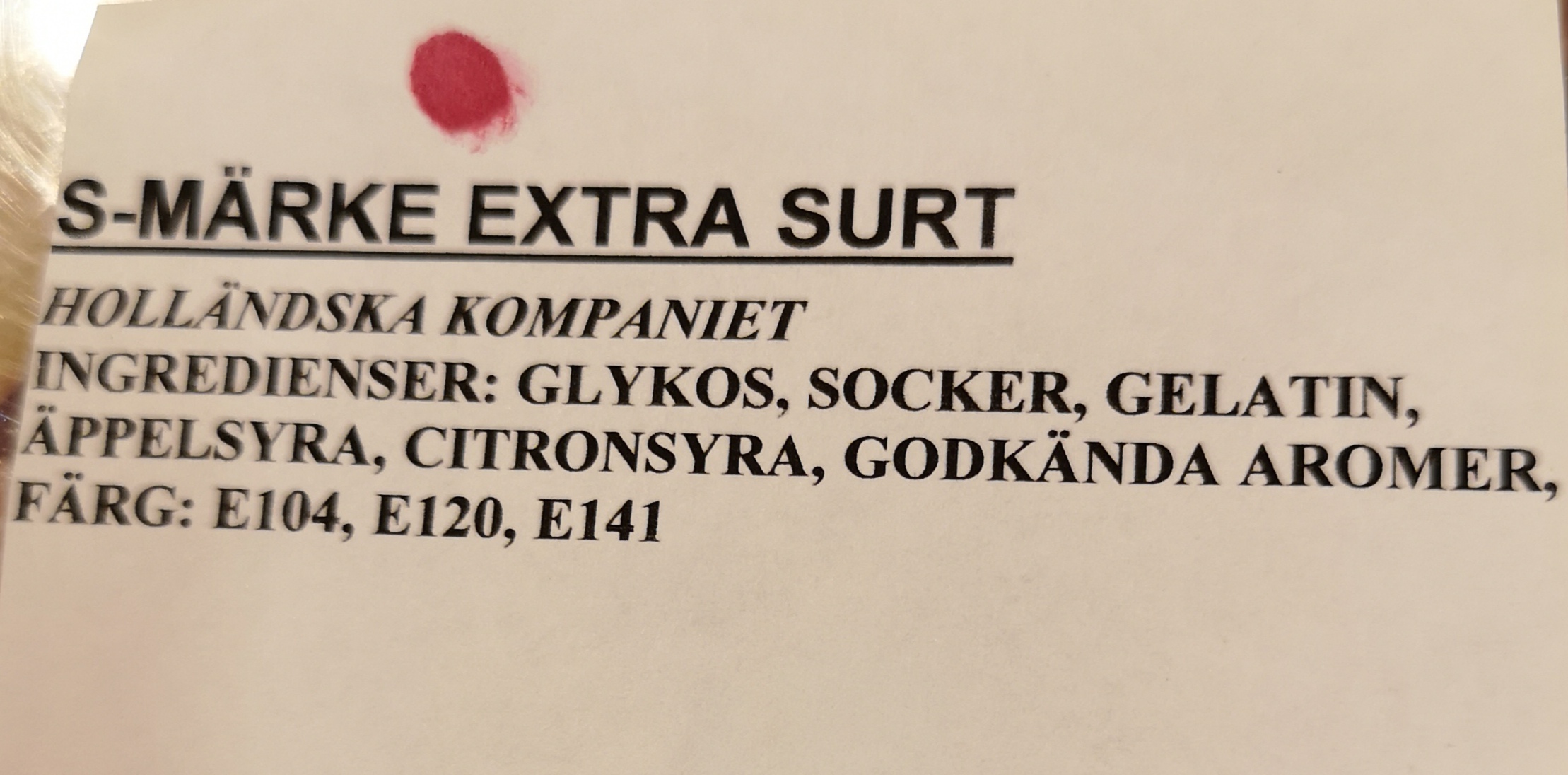 S-mrke extra surt
