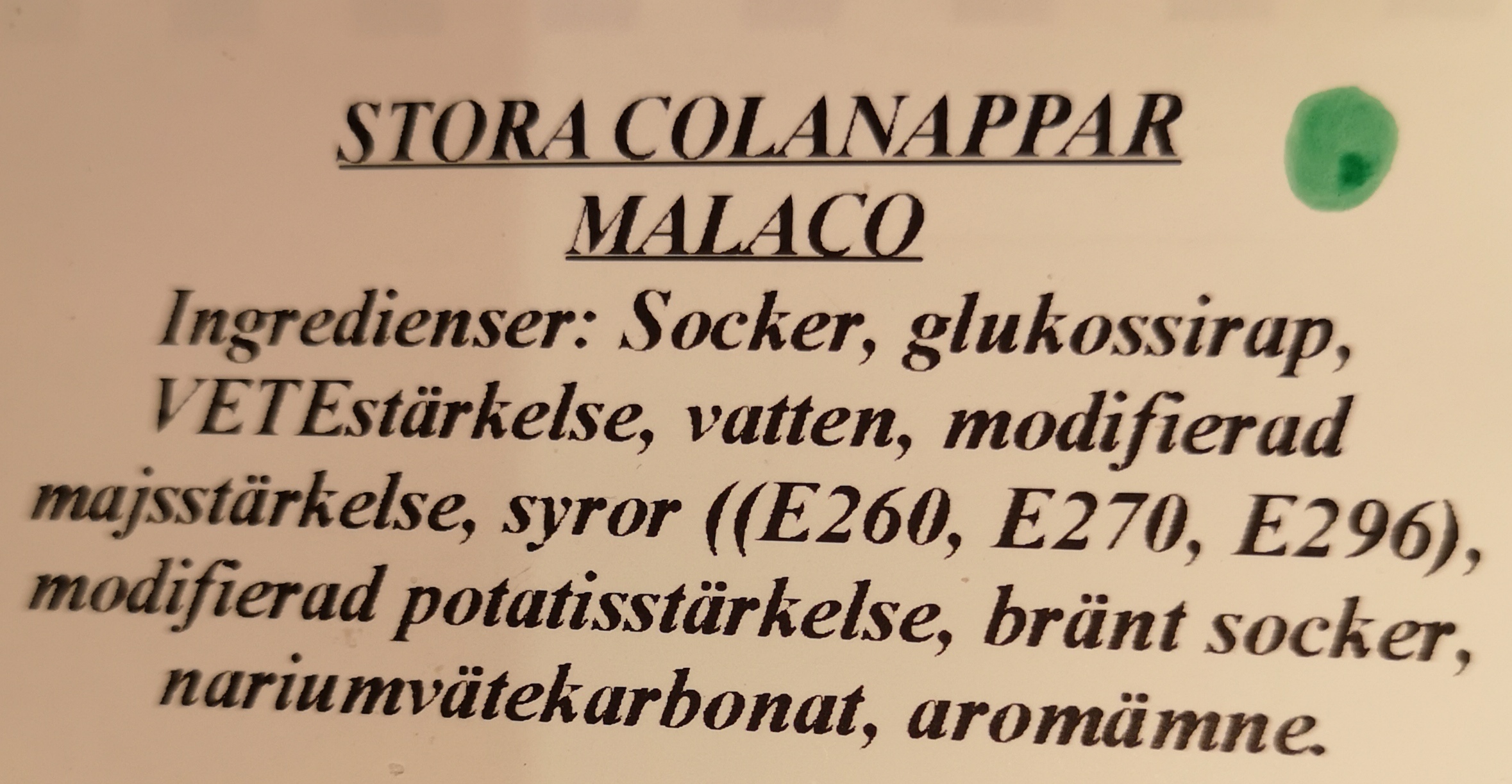 Stora colanappar